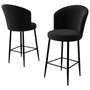 Hanah Home Taburetes de Bar Alte - Negro, Metal y Tela Babyface, Altura 102 cm